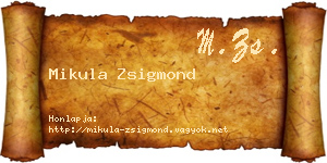 Mikula Zsigmond névjegykártya